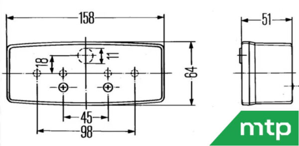Feu arrière rectangulaire Hella – Image 3