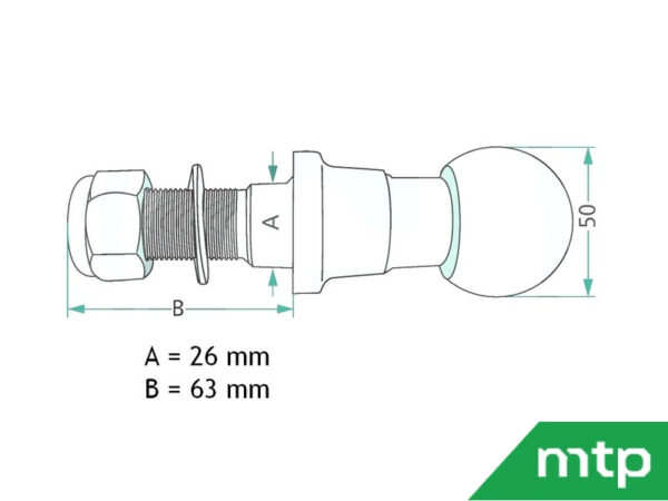 Goupille de traction à bille M22 – Image 2