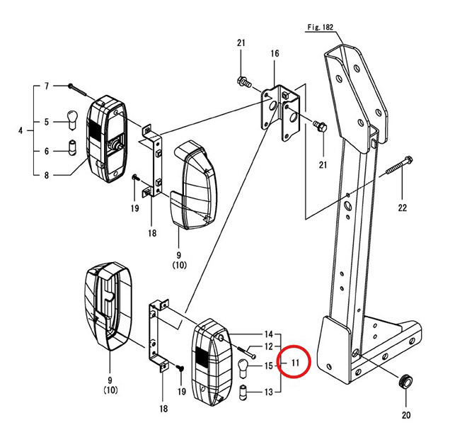 Feu clignotant / feu arrière complet Yanmar SA/YT - 1A8043-53600 – Image 4
